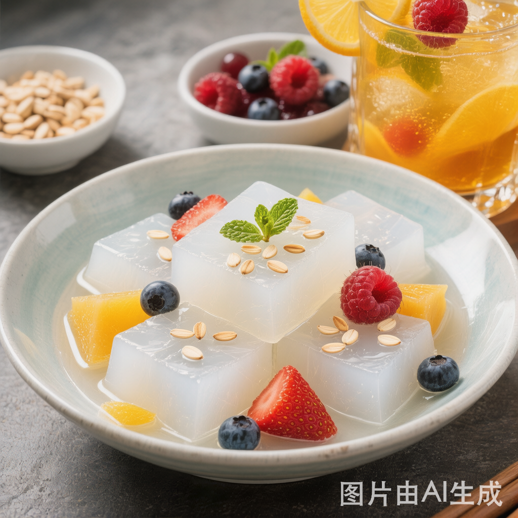 Almond Jelly with Fruit Cocktail 杏仁豆腐 — homemade Chinese food