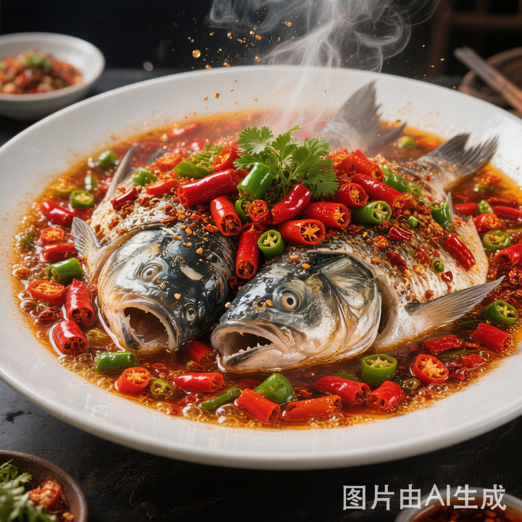 Hunan Steamed Fish Head with Chilies 剁椒鱼头 — homemade Chinese food