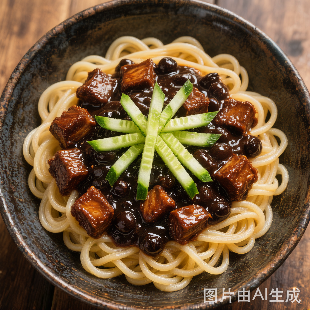 Jajangmyeon (Korean Black Bean Noodles) 炸酱面(韩式中餐) — homemade Chinese food