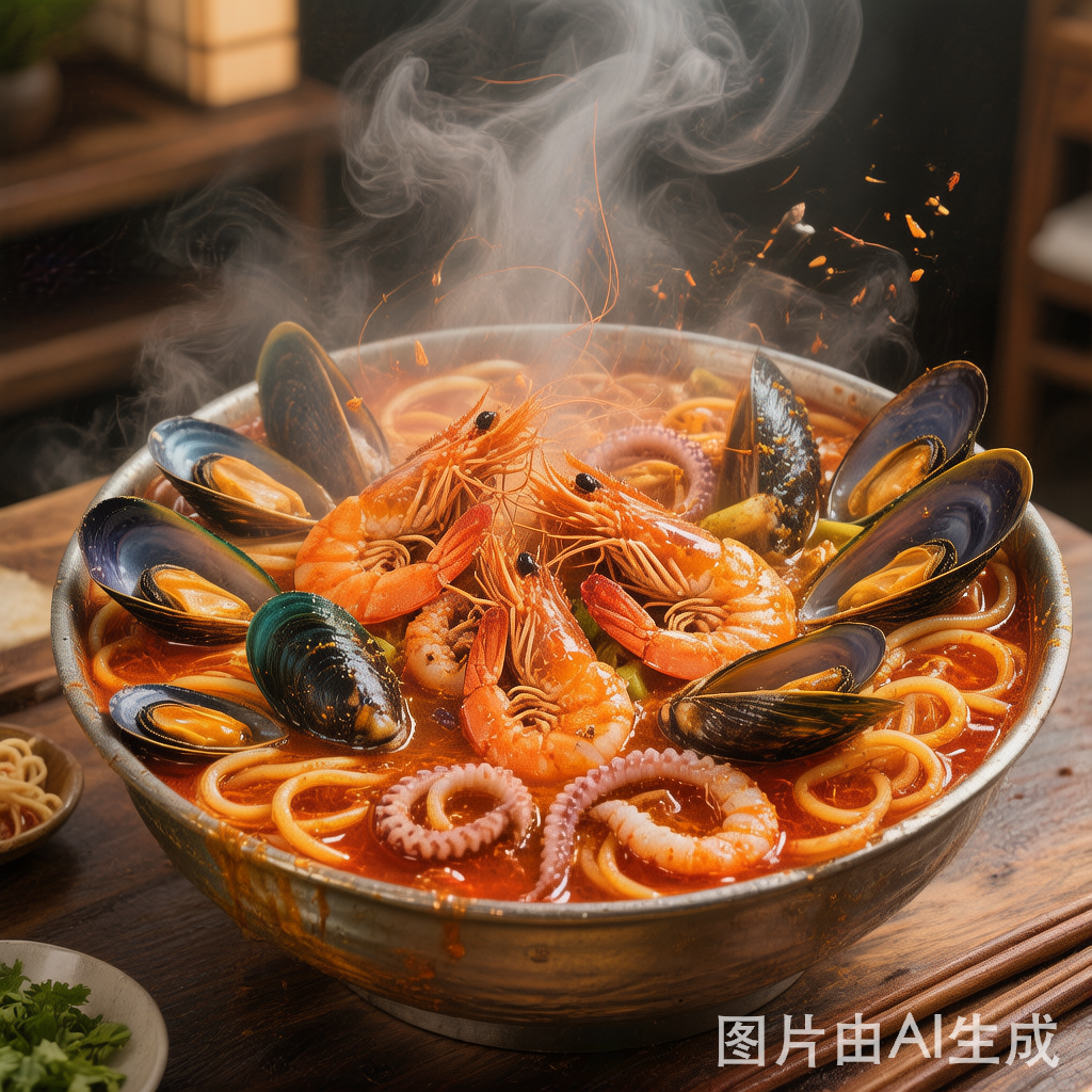 Jjamppong (Spicy Seafood Noodle Soup) 韩式海鲜辣汤面 — homemade Chinese food