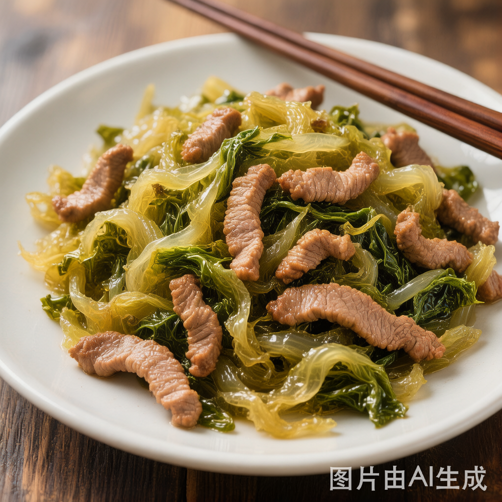 Pork and Pickled Mustard Greens Stir-Fry 雪菜肉丝 — homemade Chinese food