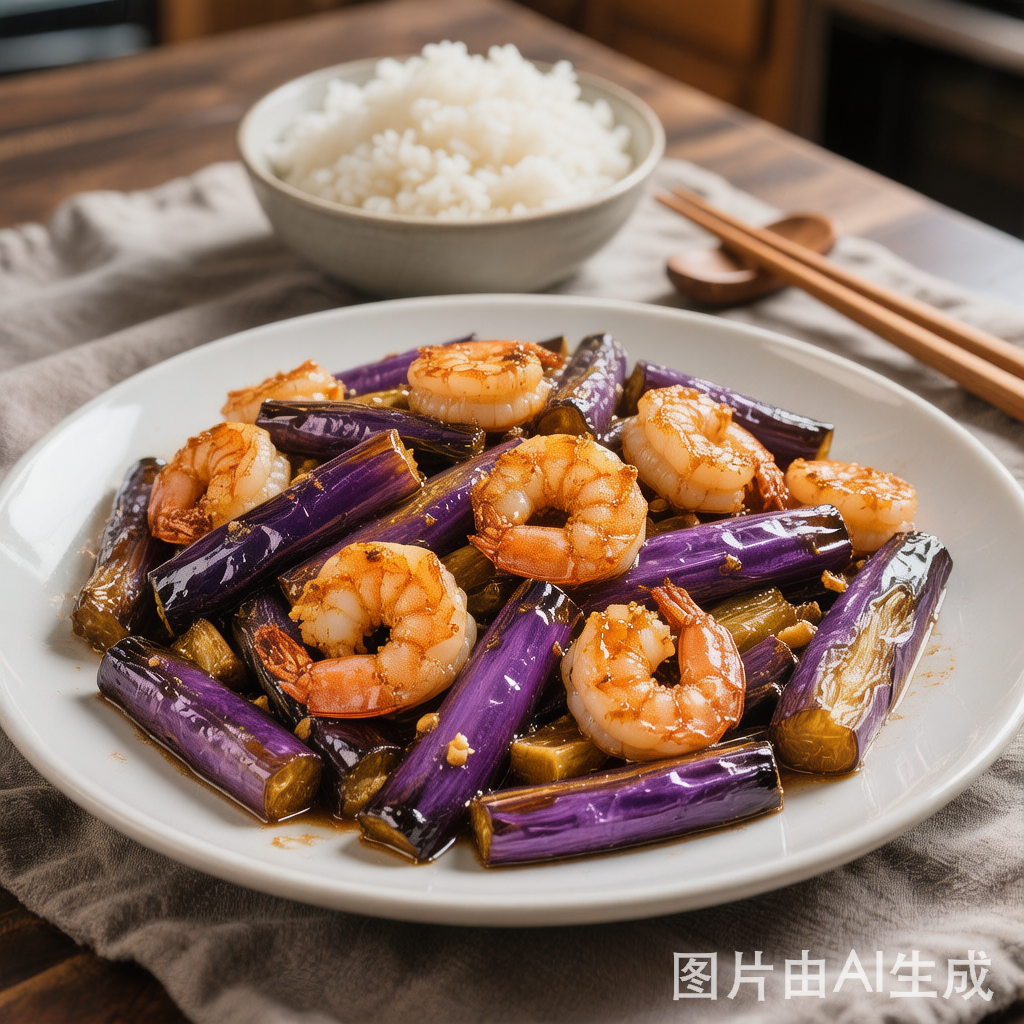 Shrimp and Eggplant Stir-Fry 虾仁茄子 — homemade Chinese food